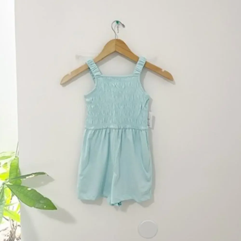 NEW Old Navy Girls Light Blue Smocked Romper Size Small